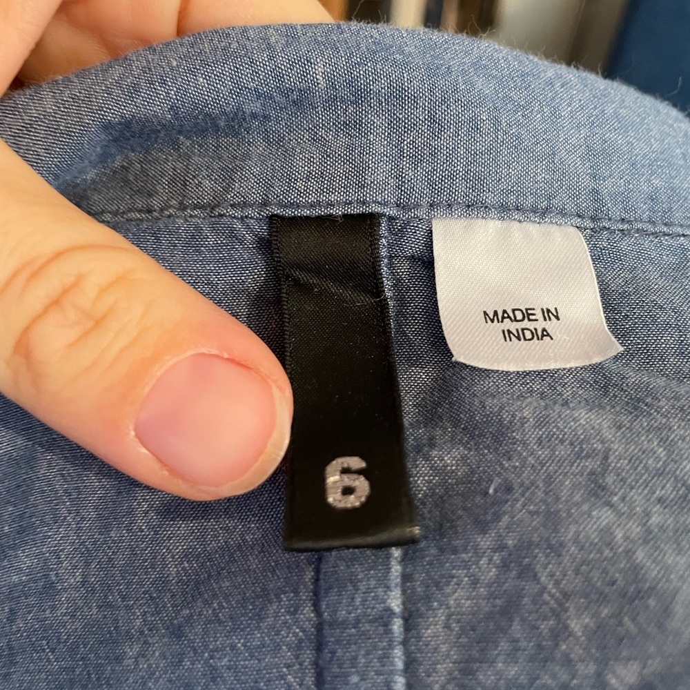 Blue Button-Up Women's Top - Picture 9 of 9